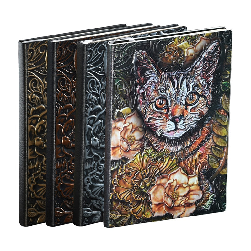 Cat Softcover Notebooks with 3D Effect (3.7 x 5.3 in, 8 Pack)